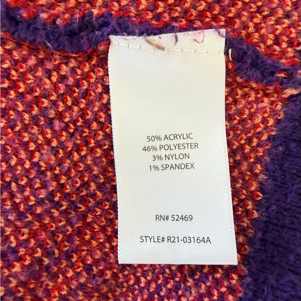 The Pioneer Woman Purple and Orange Marled Knit Cardigan